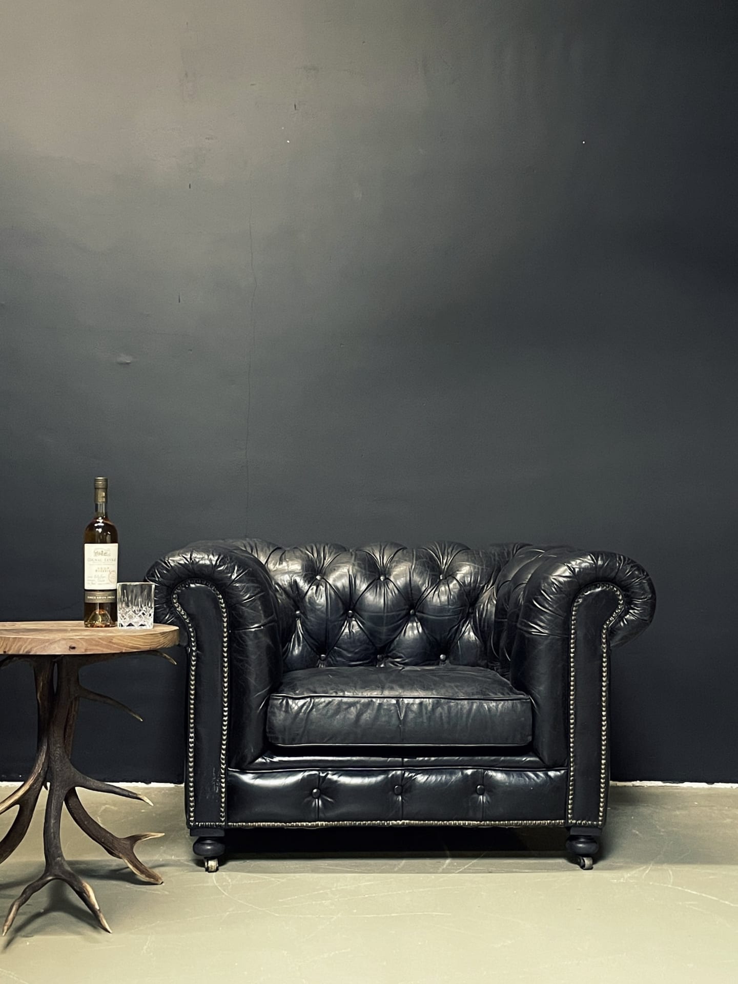 Vintage Leder Chesterfield Sessel