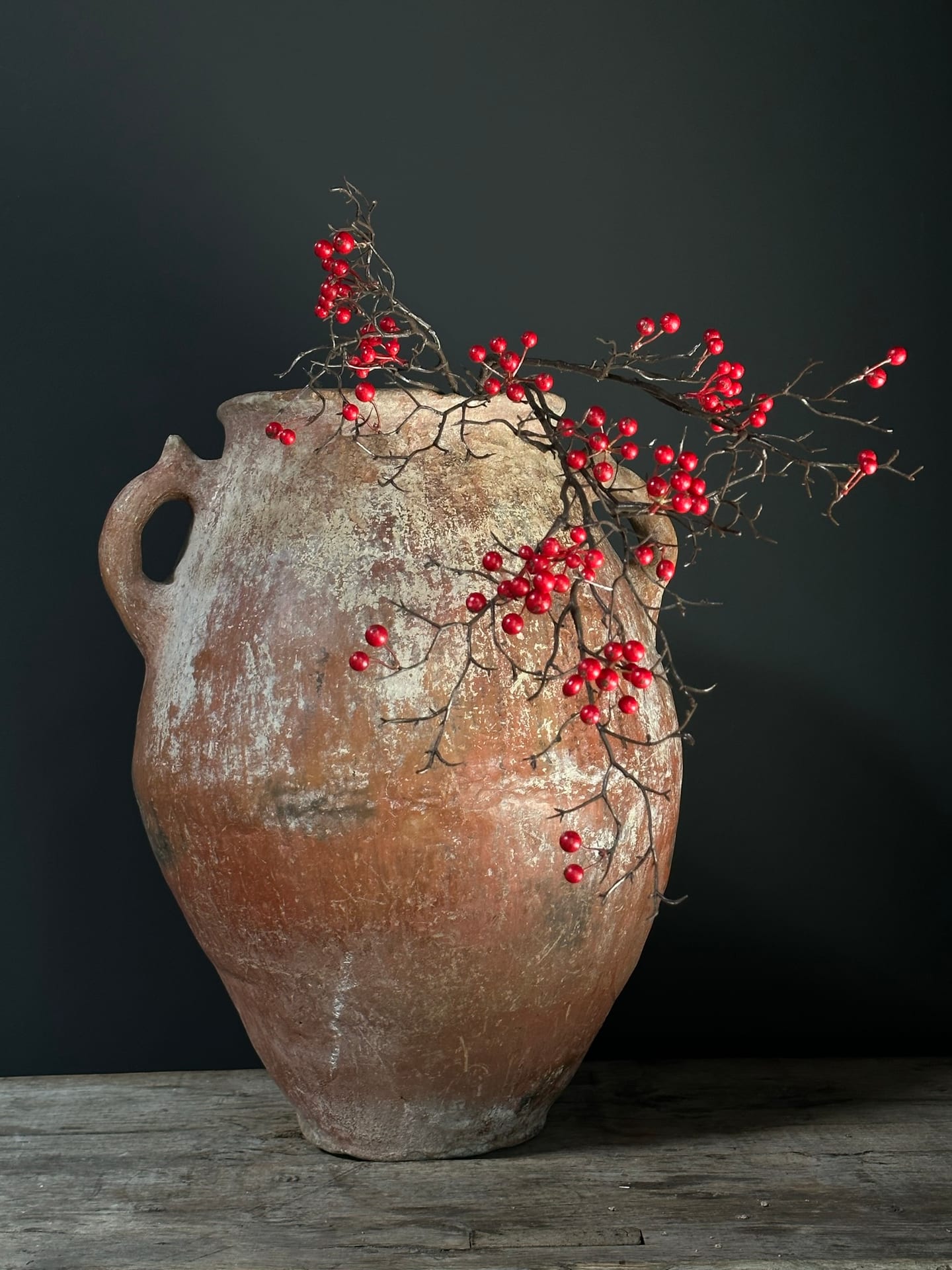 Antique red olive jar