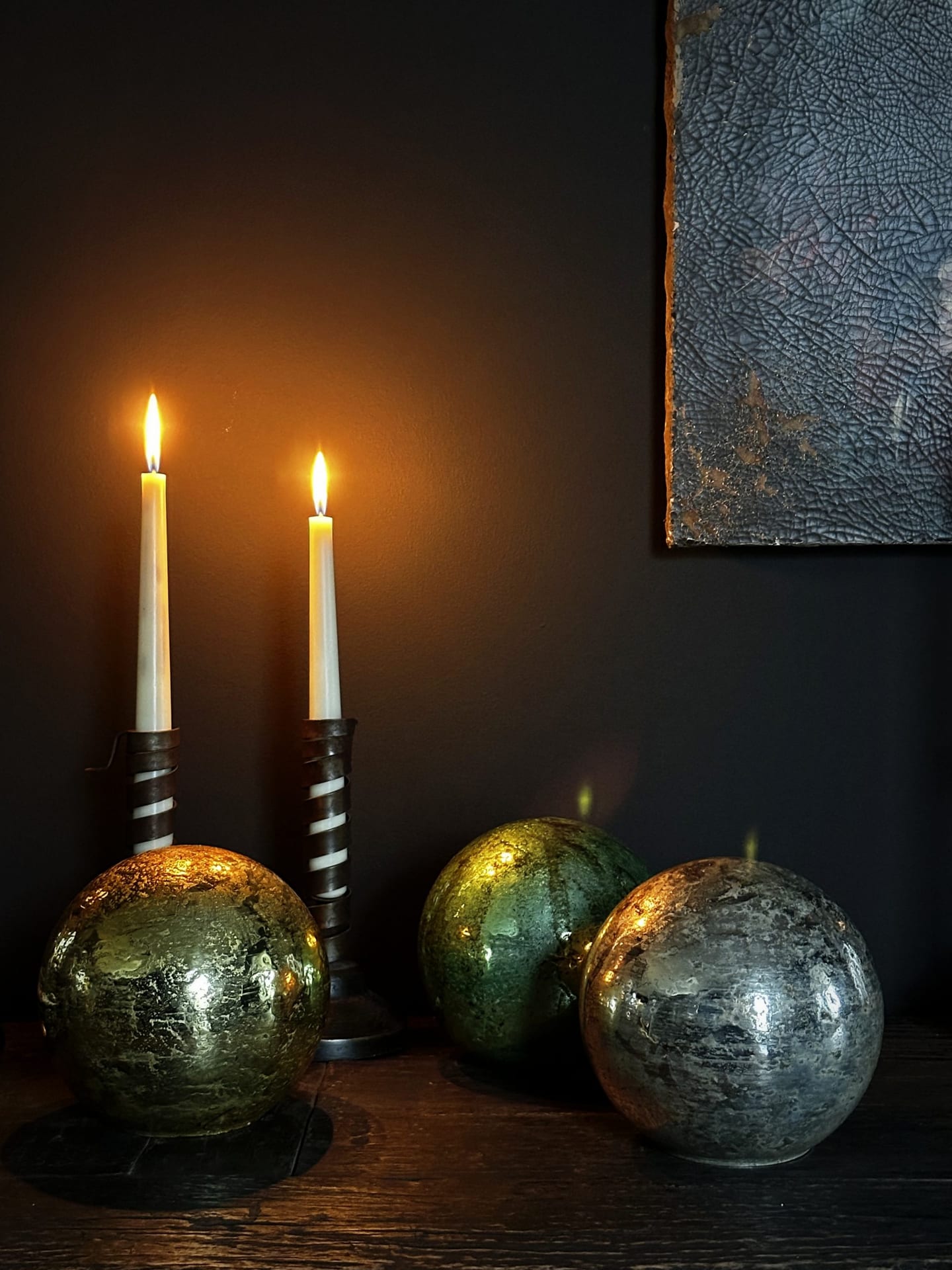 Set of 3 Assorted Glass Balls