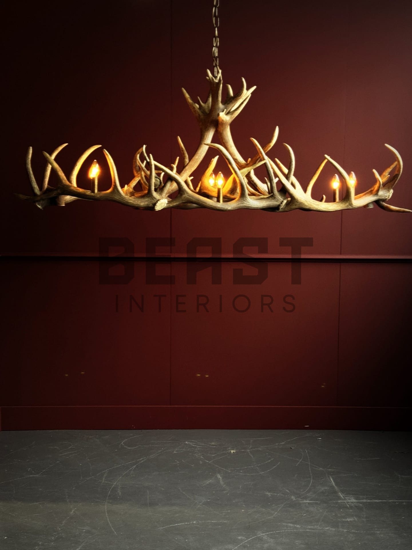 Large Oval Antler chandelier