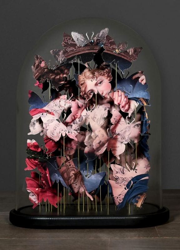 Anamorphosis ''Amy and Blake'' under Glass Dome