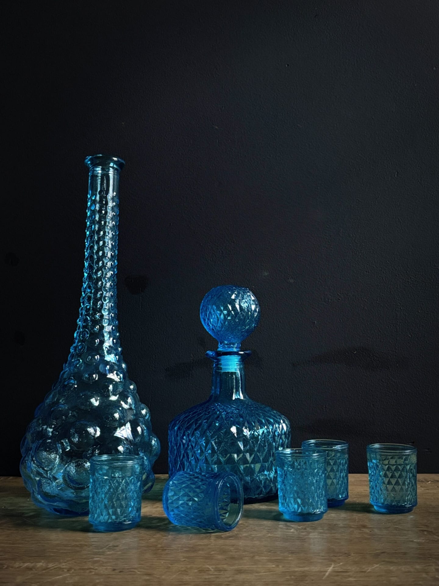 Empoli decanters with matching glasses