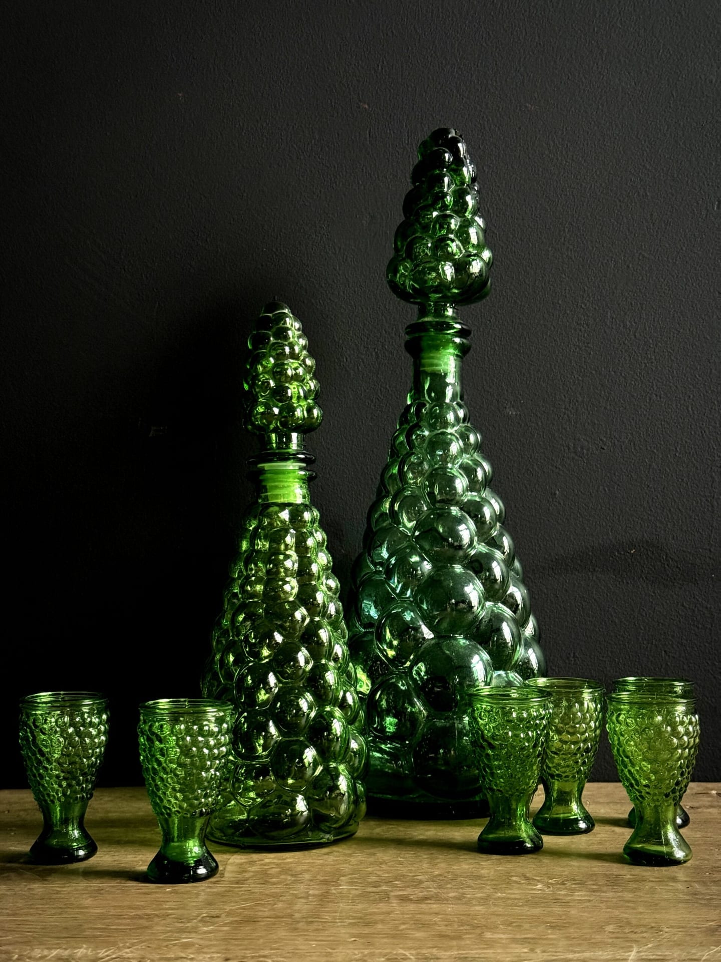 Empoli decanters with matching glasses