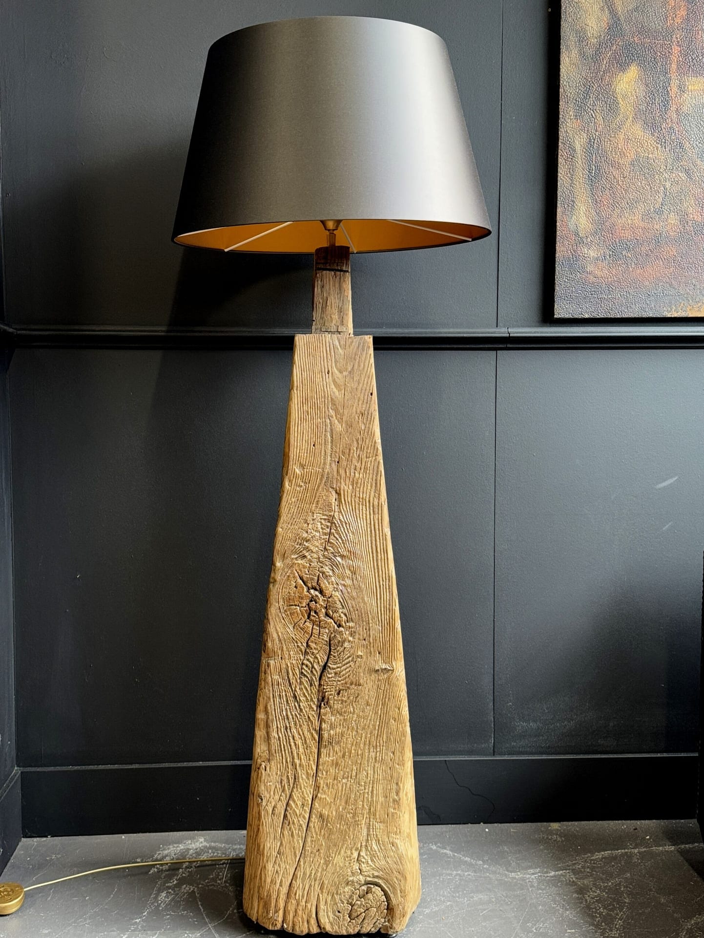 Wooden floor lamp