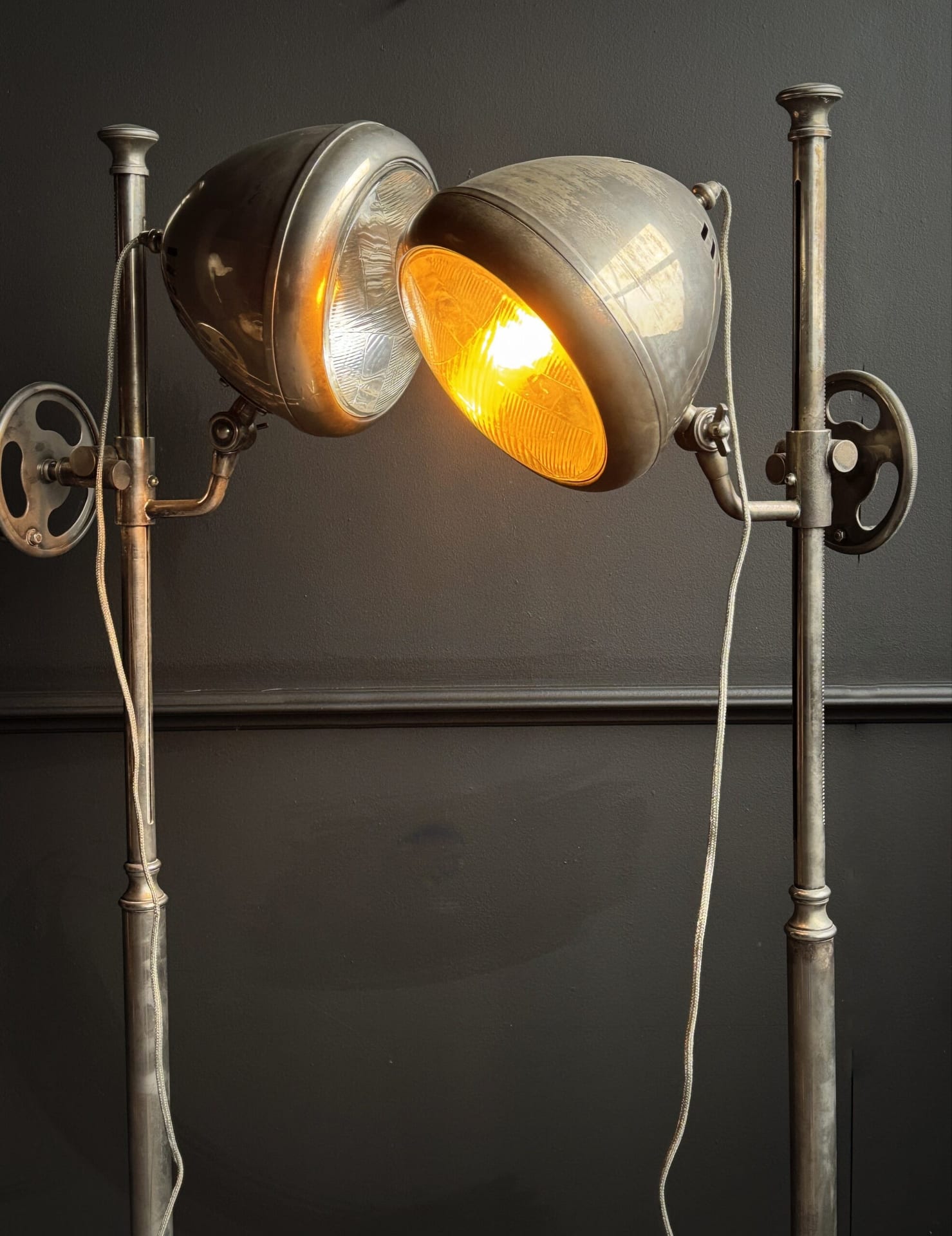 Vintage floor lamp in antique silver