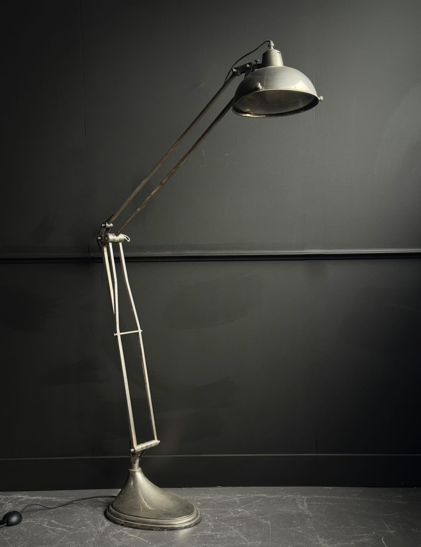 Vintage floor lamp in antique silver