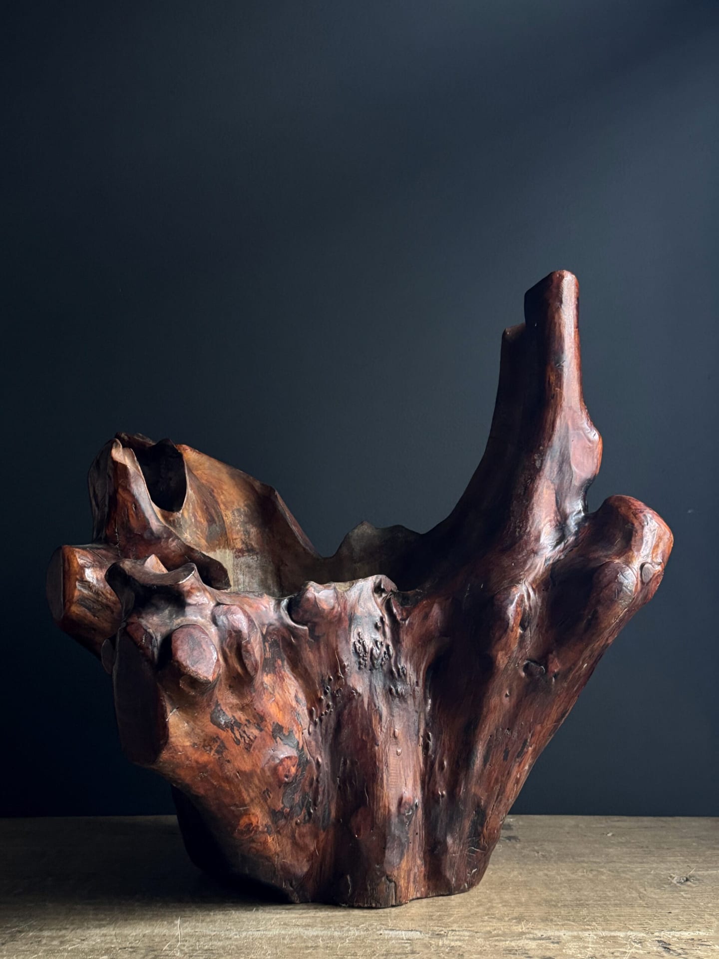 Natural wooden bowl.