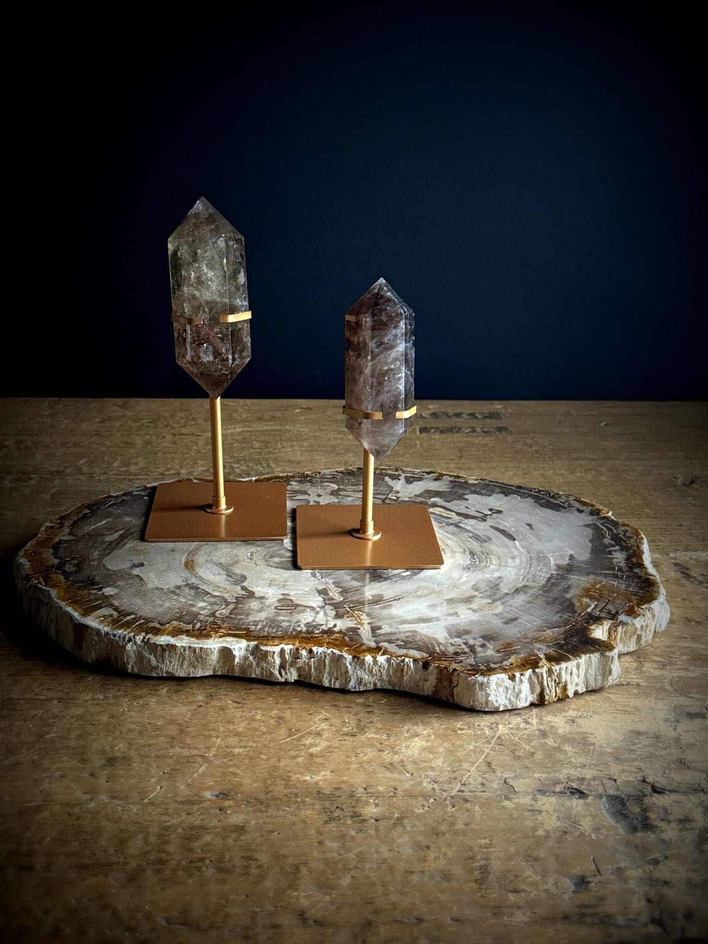 Dienblad van versteend hout