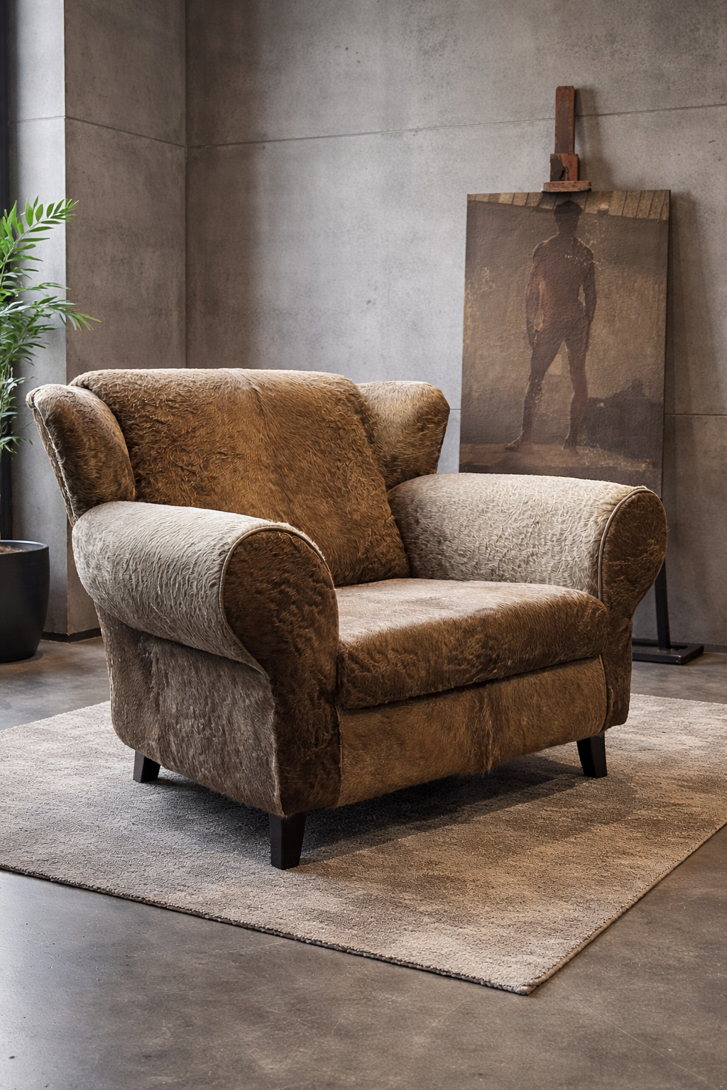 Robuuste koeienhuid loveseat