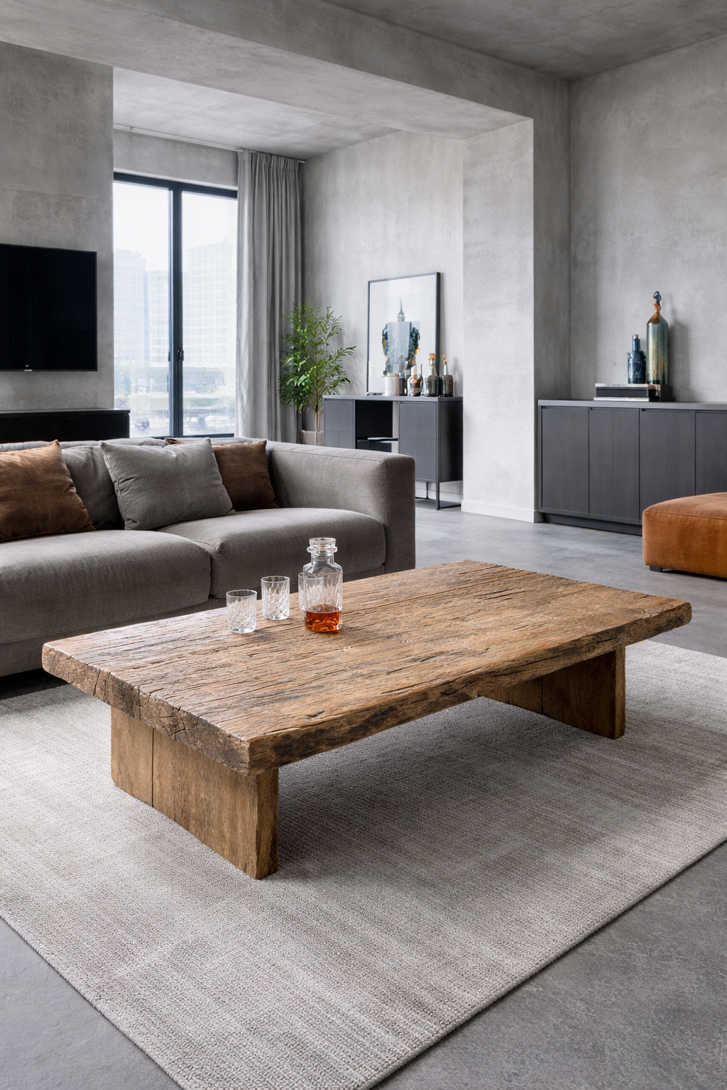 Oud eiken salontafel